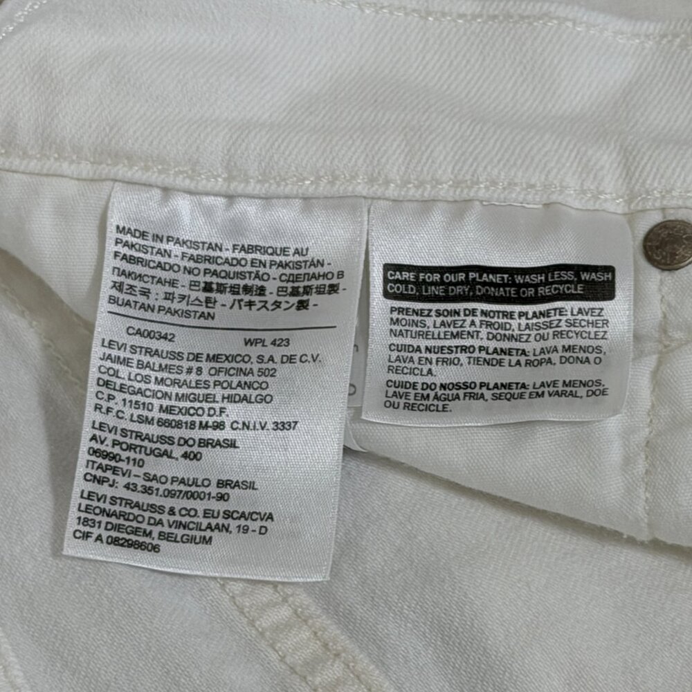 Levi’s 505 Straight Leg White Jeans Women’s Size 6 Classic Denim - Picture 10 of 16